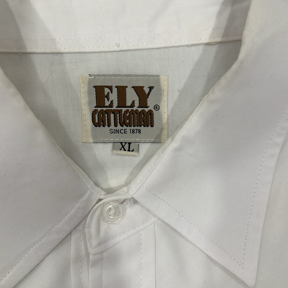 Ely Cattleman White Cowboy Flower Shirt - XL - Picture 5 of 6